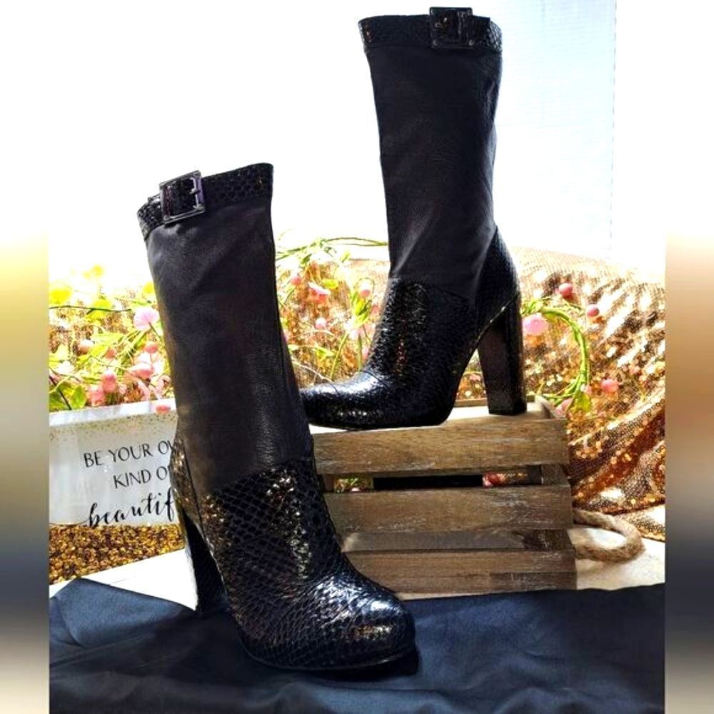 NWOB Rachel Zoe Snake Skin Nappa Leather Boot - Picture 2 of 15